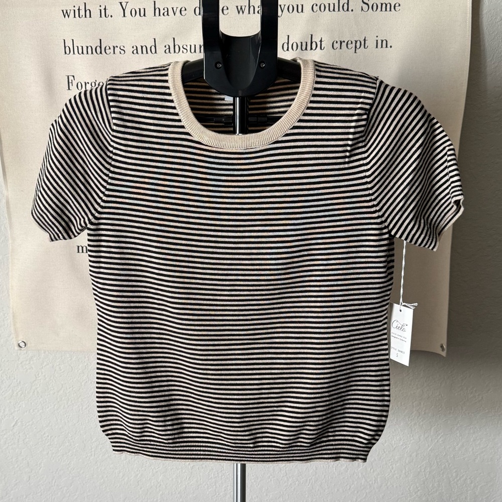 Cielo Khaki & Black Striped Knit NWT